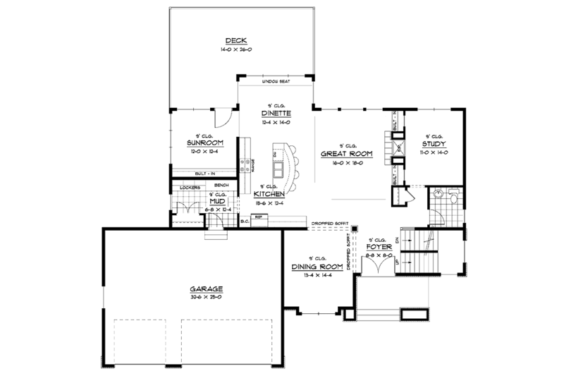 Home Plan - Floor Plan - Main Floor for Country House Plan #51-664 - 4 bed, 2.5 bath
