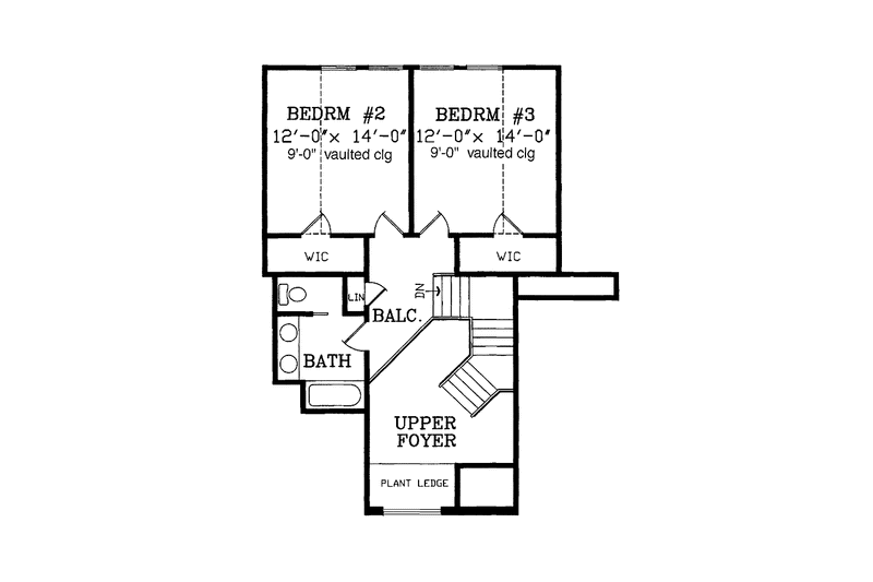 Architectural House Design - Floor Plan - Upper Floor for Country House Plan #456-88 - 3 bed, 2.5 bath