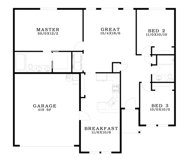 House Design - Country Floor Plan - Main Floor Plan #943-39
