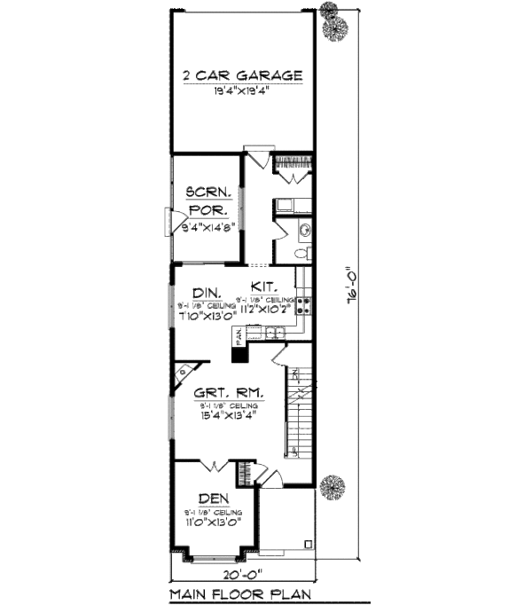 Architectural House Design - Craftsman Floor Plan - Main Floor Plan #70-964