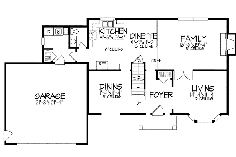 Home Plan - Floor Plan - Main Floor for European House Plan #51-722 - 4 bed, 2.5 bath