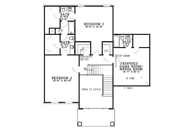 Home Plan - Floor Plan - Upper Floor for Classical House Plan #17-2684 - 3 bed, 3 bath