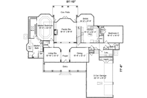Floor Plan - Main Floor for Southern House Plan #135-122 - 5 bed, 4.5 bath