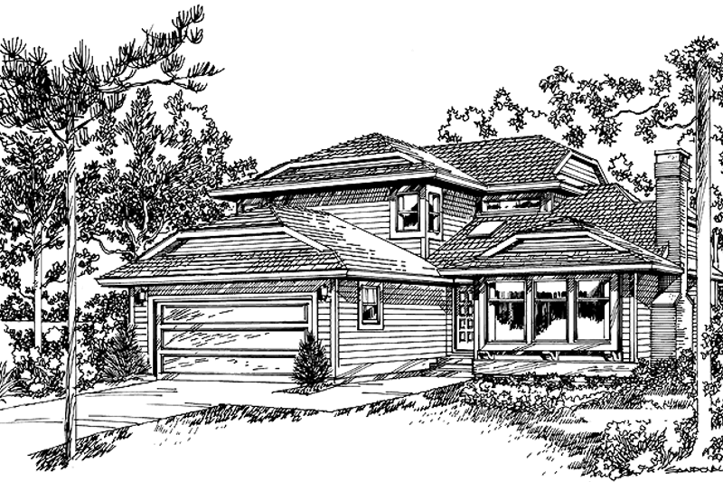 Home Plan - Contemporary Exterior - Front Elevation Plan #47-978