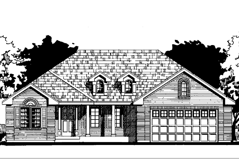 House Design - Exterior - Front Elevation 3 for Country House Plan #300-116 - 3 bed, 2 bath