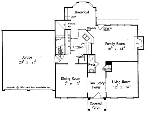 Architectural House Design - Classical Floor Plan - Main Floor Plan #927-72