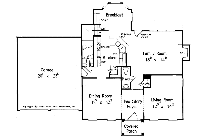 Home Plan - Floor Plan - Main Floor for Classical House Plan #927-72 - 3 bed, 2.5 bath