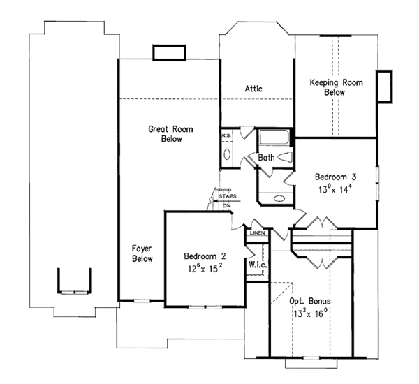 House Design - Colonial Floor Plan - Upper Floor Plan #927-714