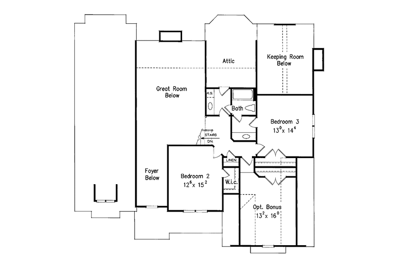 Home Plan - Floor Plan - Upper Floor for Colonial House Plan #927-714 - 3 bed, 2.5 bath