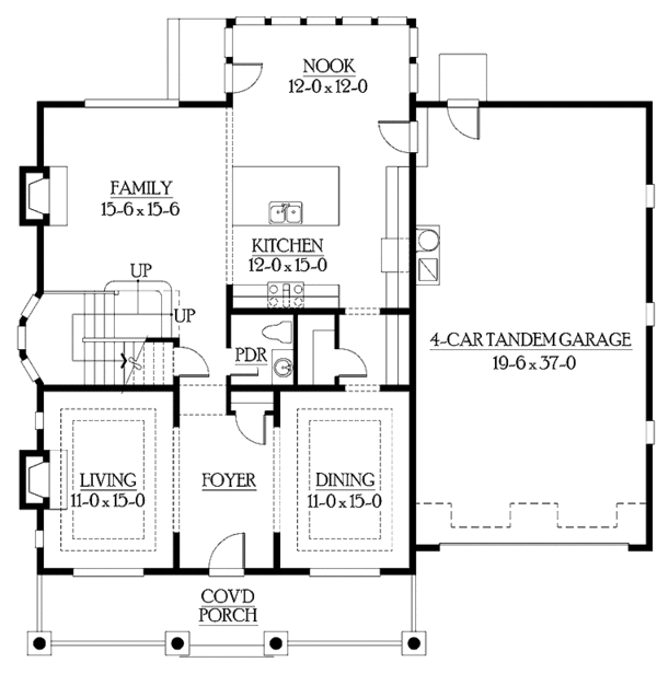 Architectural House Design - Craftsman Floor Plan - Main Floor Plan #132-424