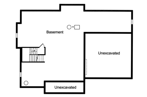 Floor Plan - Lower Floor for Colonial House Plan #46-860 - 4 bed, 2.5 bath