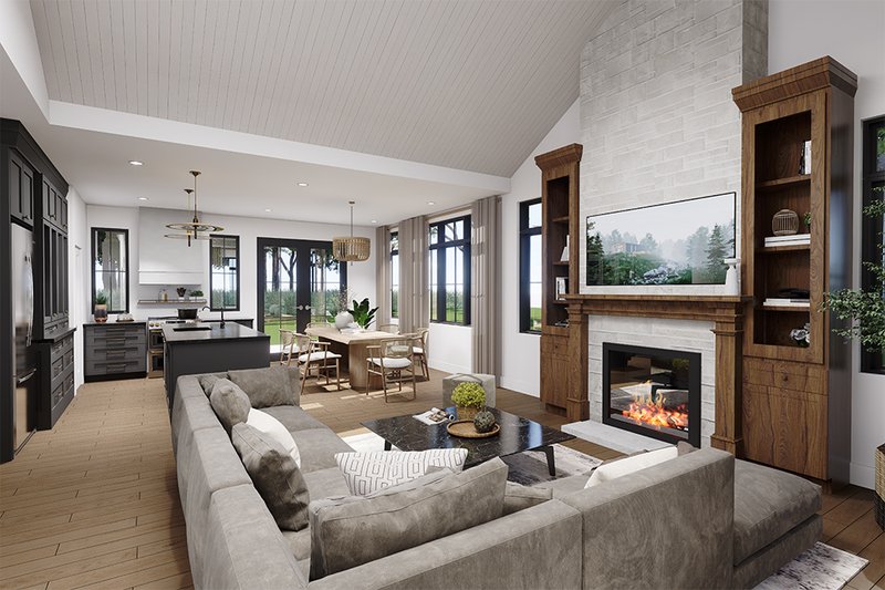 Dream House Plan - Interior - Family Room for Modern House Plan #23-2394 - 3 bed, 2 bath
