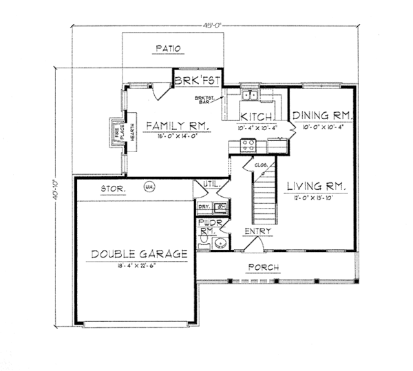Home Plan - Country Floor Plan - Main Floor Plan #42-640