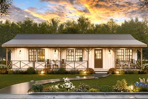 Ranch Exterior - Front Elevation Plan #54-611