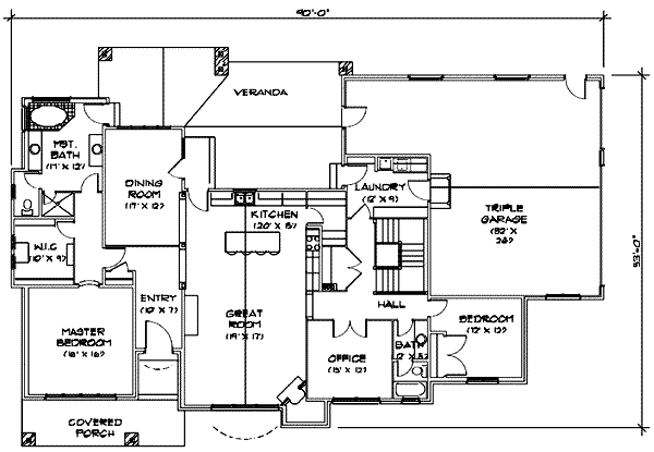 House Plan Design - Country Floor Plan - Main Floor Plan #5-150