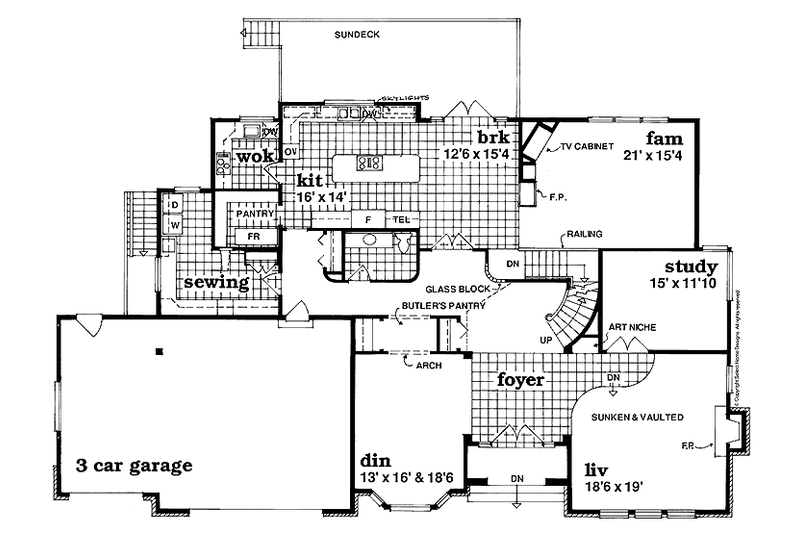 House Plan Design - Floor Plan - Main Floor for Traditional House Plan #47-894 - 4 bed, 3.5 bath