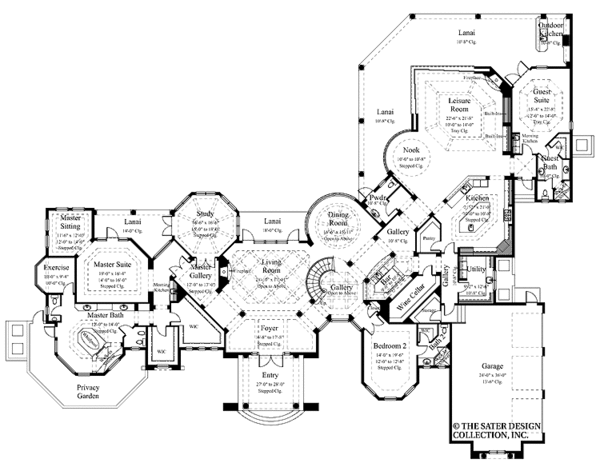 Architectural House Design - Mediterranean Floor Plan - Main Floor Plan #930-330