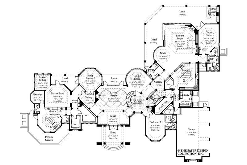 Home Plan - Floor Plan - Main Floor for Mediterranean House Plan #930-330 - 4 bed, 4.5 bath