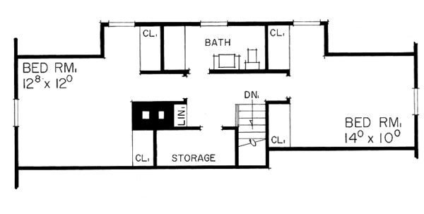 House Blueprint - Colonial Floor Plan - Upper Floor Plan #72-822