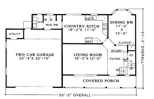 House Design - Country Floor Plan - Main Floor Plan #456-107