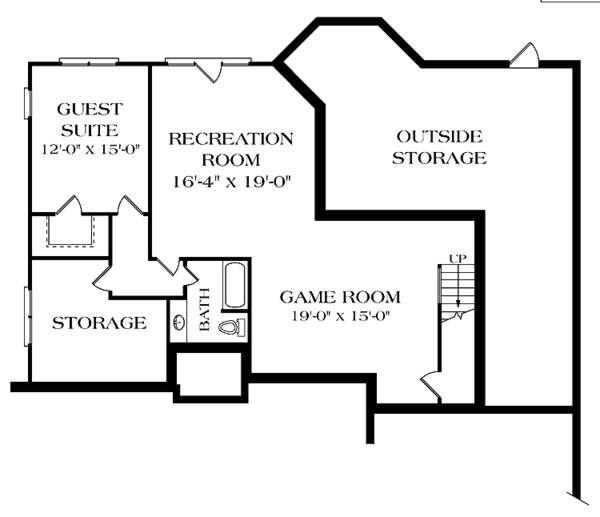 Home Plan - Traditional Floor Plan - Lower Floor Plan #453-94