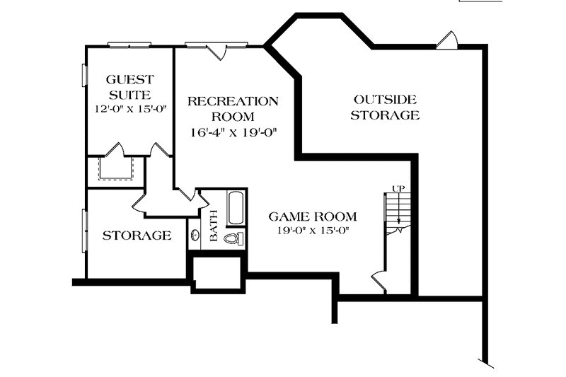 Home Plan - Floor Plan - Lower Floor for Traditional House Plan #453-94 - 3 bed, 2.5 bath
