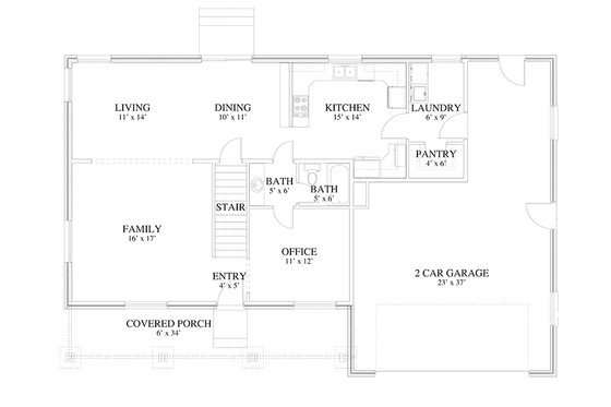 Floor Plan - Main Floor for Traditional House Plan #1060-17 - 7 bed, 4 bath