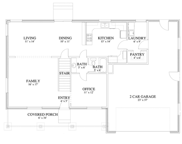 Traditional Floor Plan - Main Floor Plan #1060-17