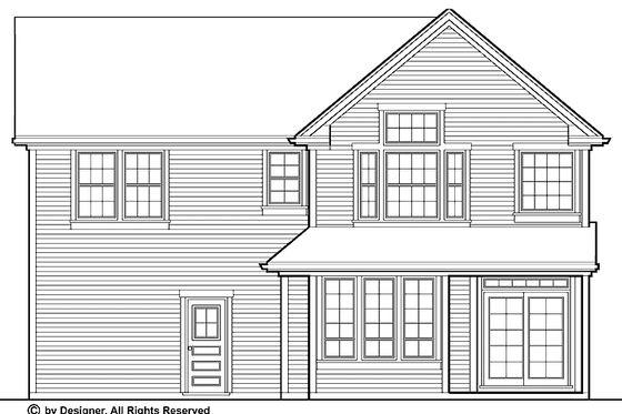 Exterior - Rear Elevation for Classical House Plan #48-795 - 4 bed, 2.5 bath
