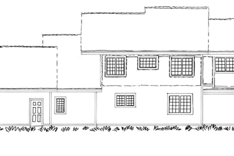 House Blueprint - Exterior - Rear Elevation for Craftsman House Plan #942-12 - 3 bed, 2.5 bath