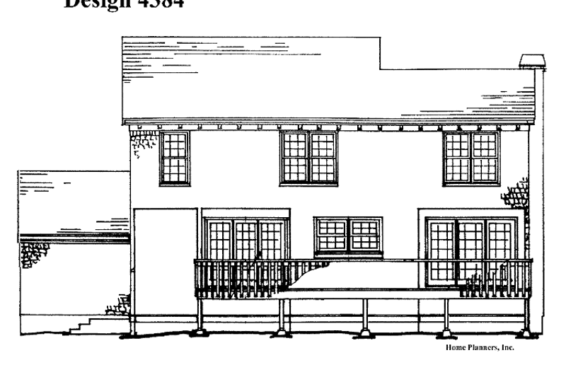 House Blueprint - Exterior - Rear Elevation for Contemporary House Plan #72-1068 - 3 bed, 2.5 bath