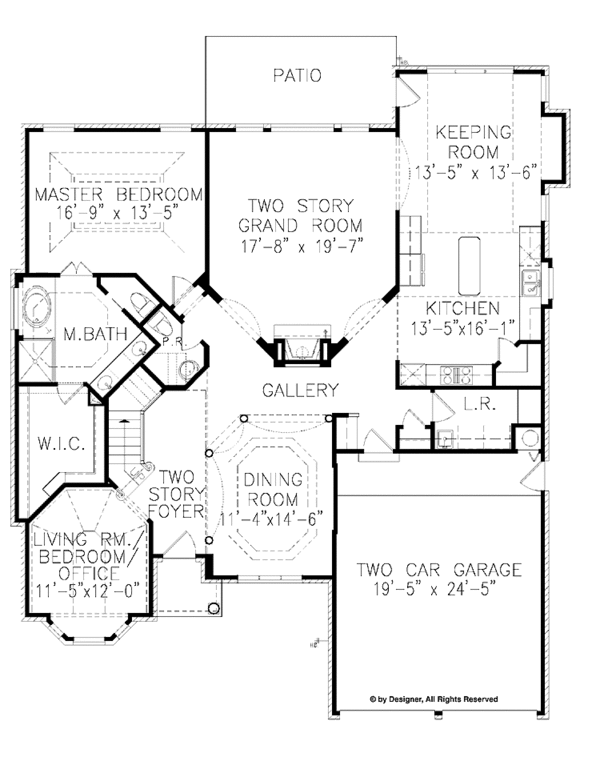 House Plan Design - European Floor Plan - Main Floor Plan #54-290
