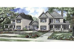 Exterior - Front Elevation 3 for Country House Plan #17-2830 - 10 bed, 6 bath