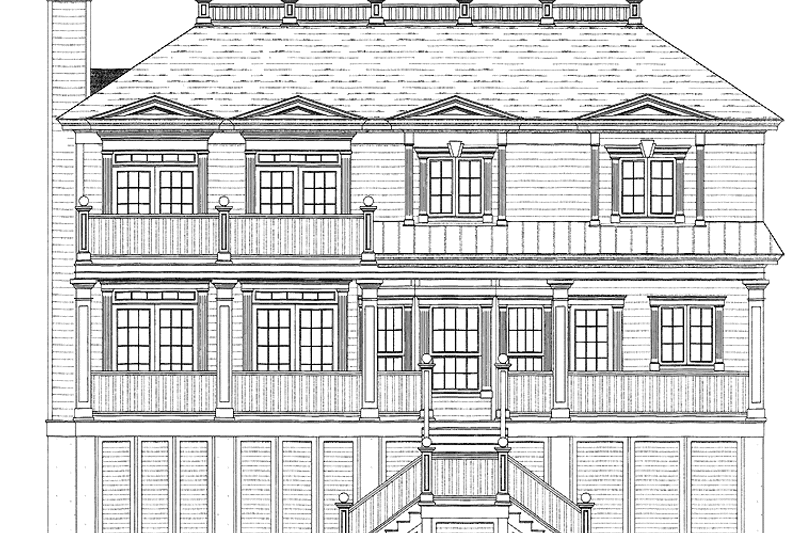 Home Plan - Exterior - Rear Elevation for Southern House Plan #37-272 - 4 bed, 3.5 bath