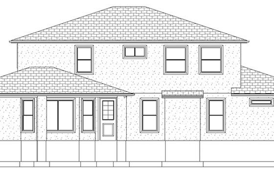 Exterior - Rear Elevation 2 for Mediterranean House Plan #1060-29 - 5 bed, 3.5 bath