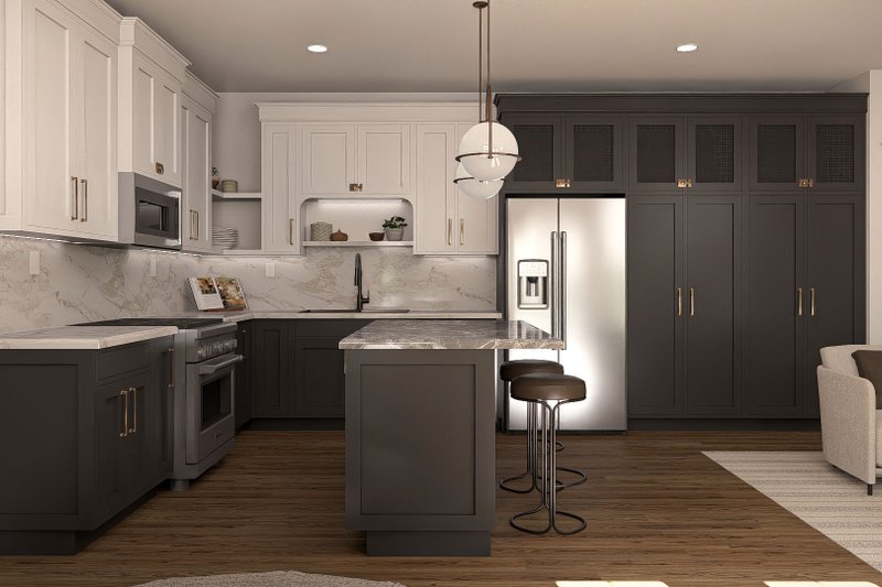 House Blueprint - Interior - Kitchen 2 for Farmhouse House Plan #455-673 - 2 bed, 3 bath
