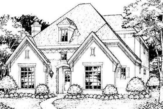 Exterior - Front Elevation for European House Plan #141-364 - 3 bed, 2.5 bath