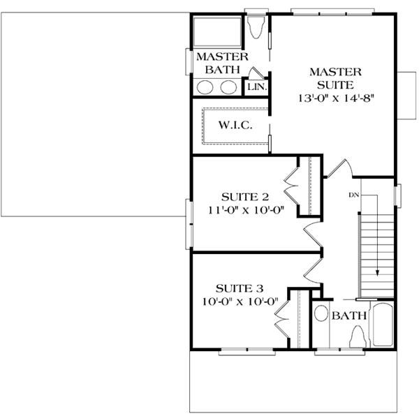 Home Plan - Classical Floor Plan - Upper Floor Plan #453-206