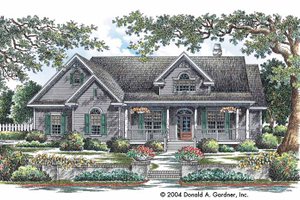 Country Exterior - Front Elevation Plan #929-730