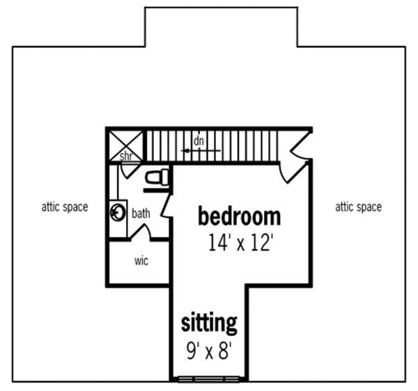 House Blueprint - Southern Floor Plan - Upper Floor Plan #45-315