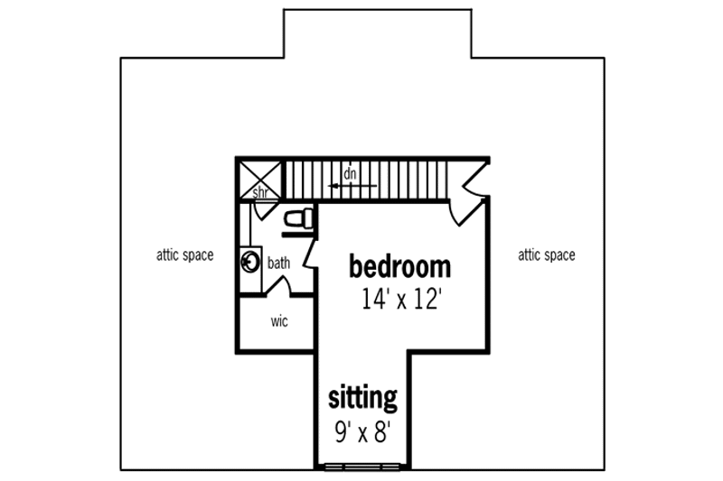 Home Plan - Floor Plan - Upper Floor for Southern House Plan #45-315 - 2 bed, 2.5 bath