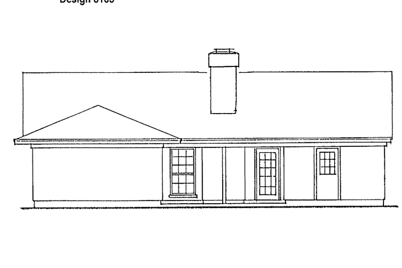 Dream House Plan - Exterior - Rear Elevation for Ranch House Plan #952-157 - 3 bed, 2 bath