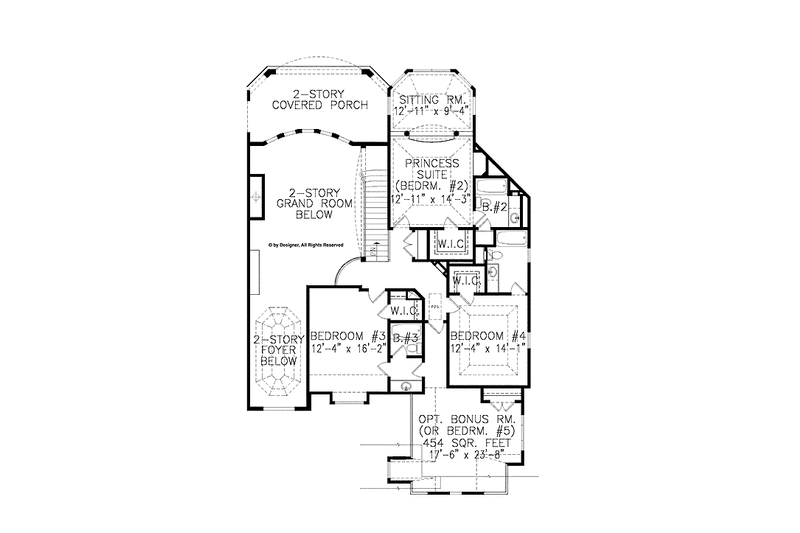 Dream House Plan - Floor Plan - Upper Floor for Traditional House Plan #54-347 - 4 bed, 4.5 bath