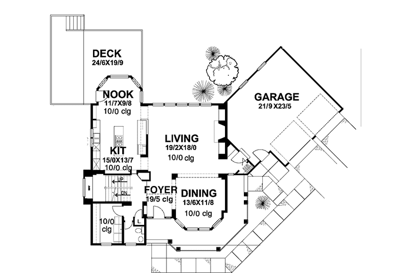 Home Plan - Floor Plan - Main Floor for Country House Plan #320-841 - 3 bed, 2.5 bath