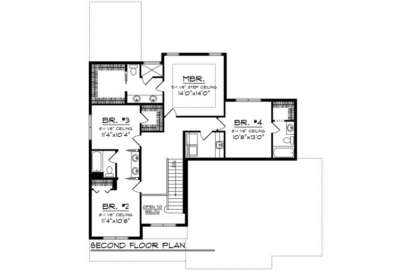 Craftsman Style House Plan - 4 Beds 2.5 Baths 2576 Sq/Ft Plan #70-1250 ...