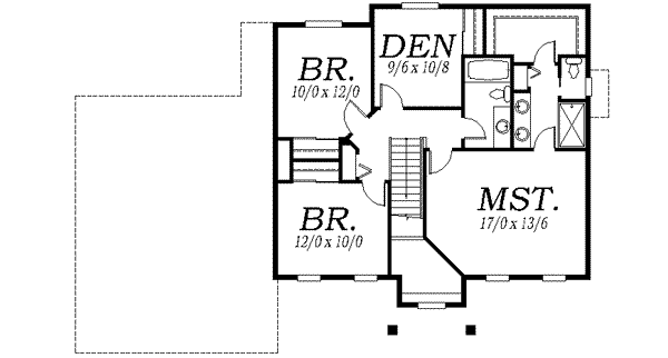 Southern Floor Plan - Upper Floor Plan #130-124