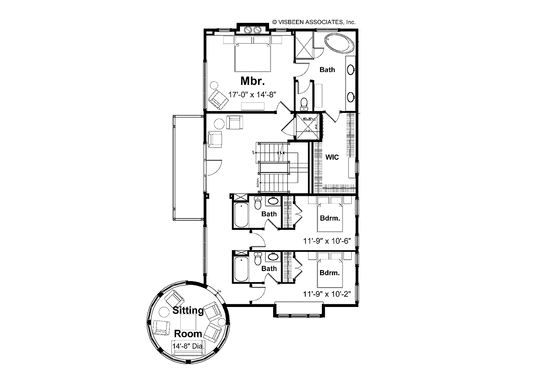 Floor Plan - Upper Floor for Craftsman House Plan #928-63 - 5 bed, 5.5 bath