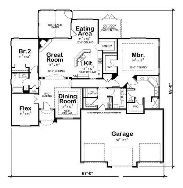 Home Plan - Mediterranean Floor Plan - Main Floor Plan #20-2256