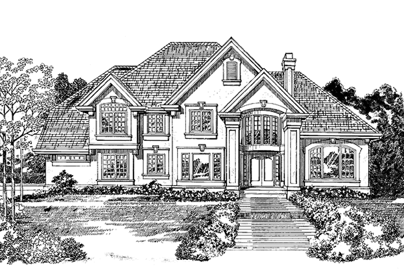 Home Plan - Exterior - Front Elevation 3 for European House Plan #47-1010 - 4 bed, 5 bath