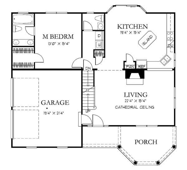House Plan Design - Country Floor Plan - Main Floor Plan #1029-28